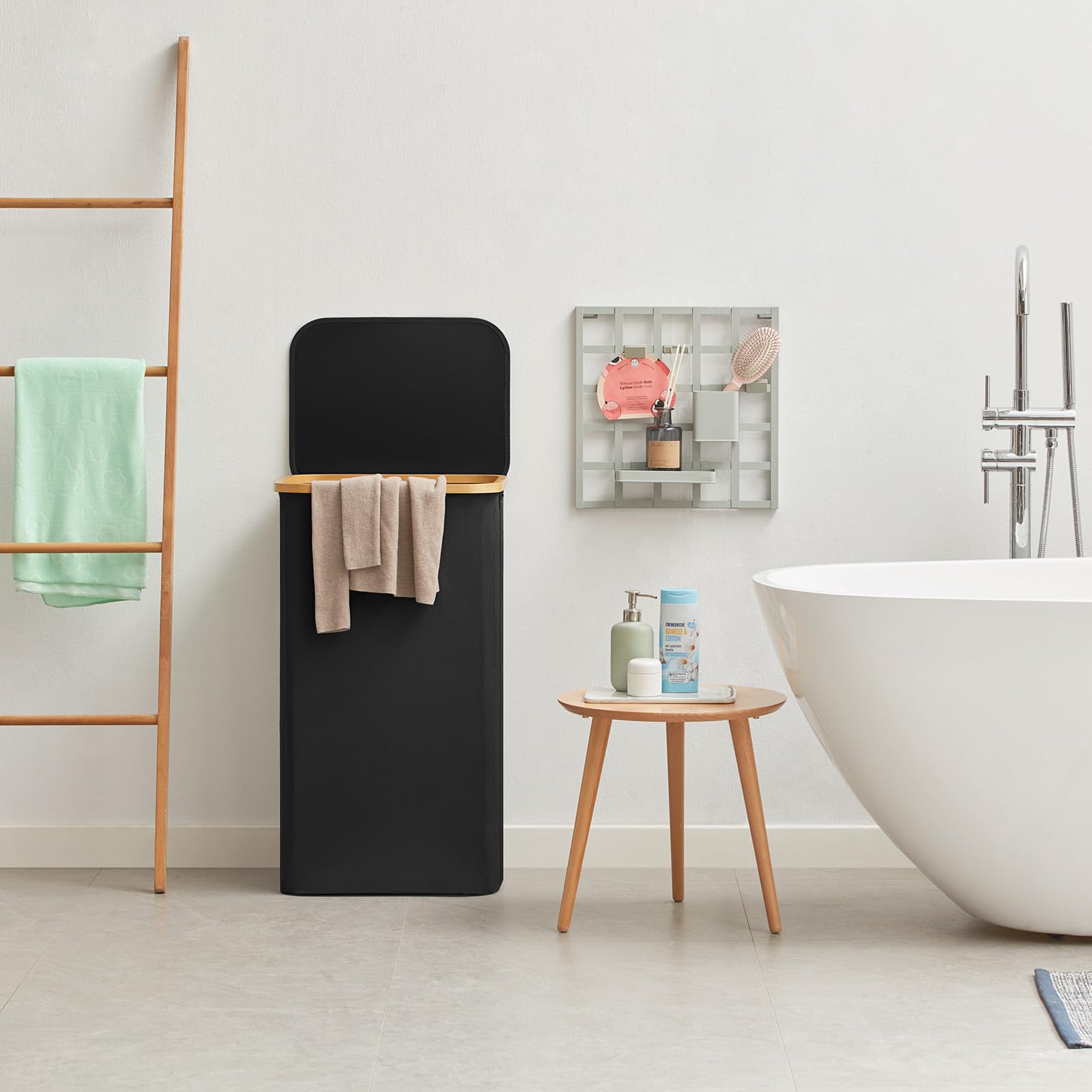 Lifewit in dorm room showing space-saving laundry solution