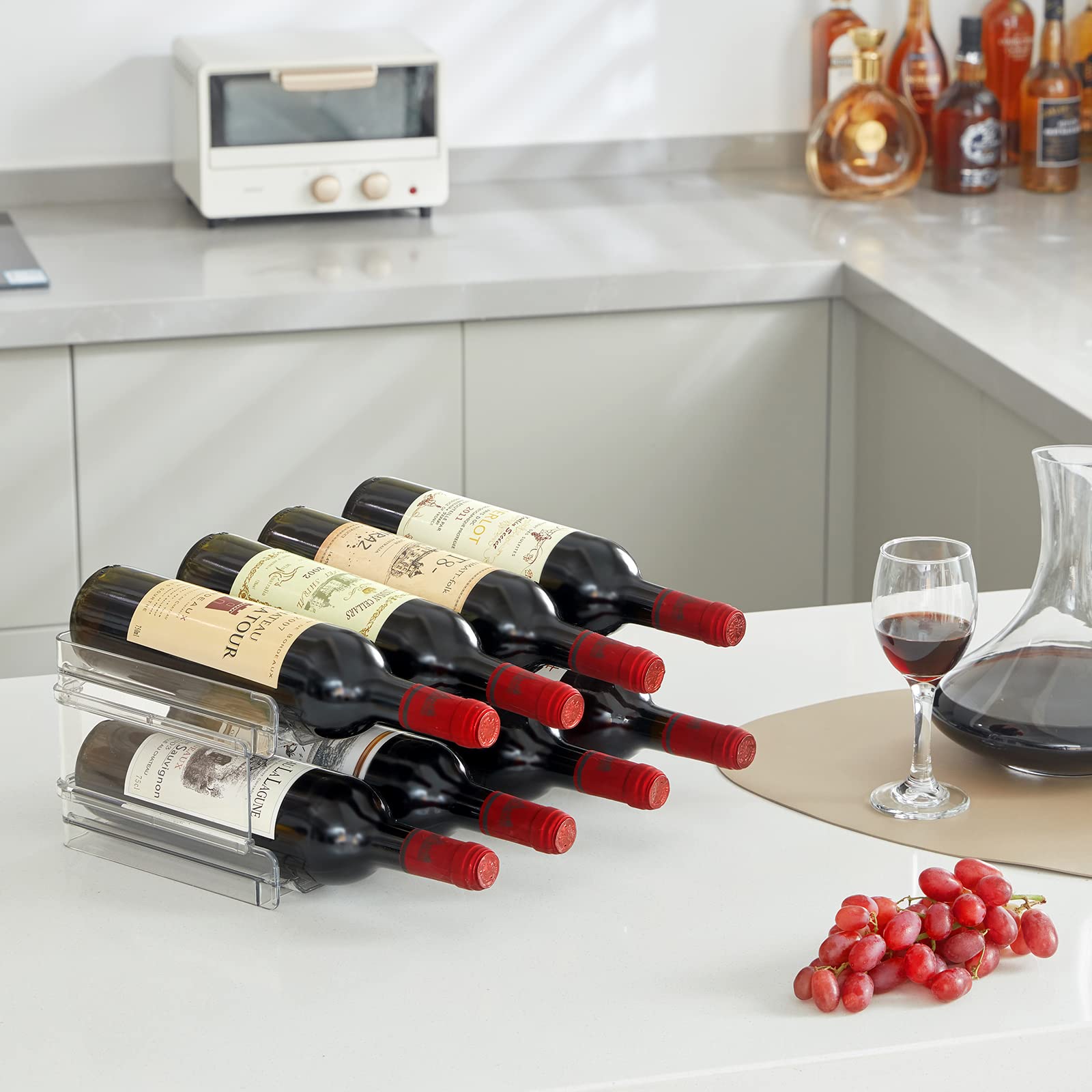 Lifewit shelf with labeled bottles showing tidy categorization benefit