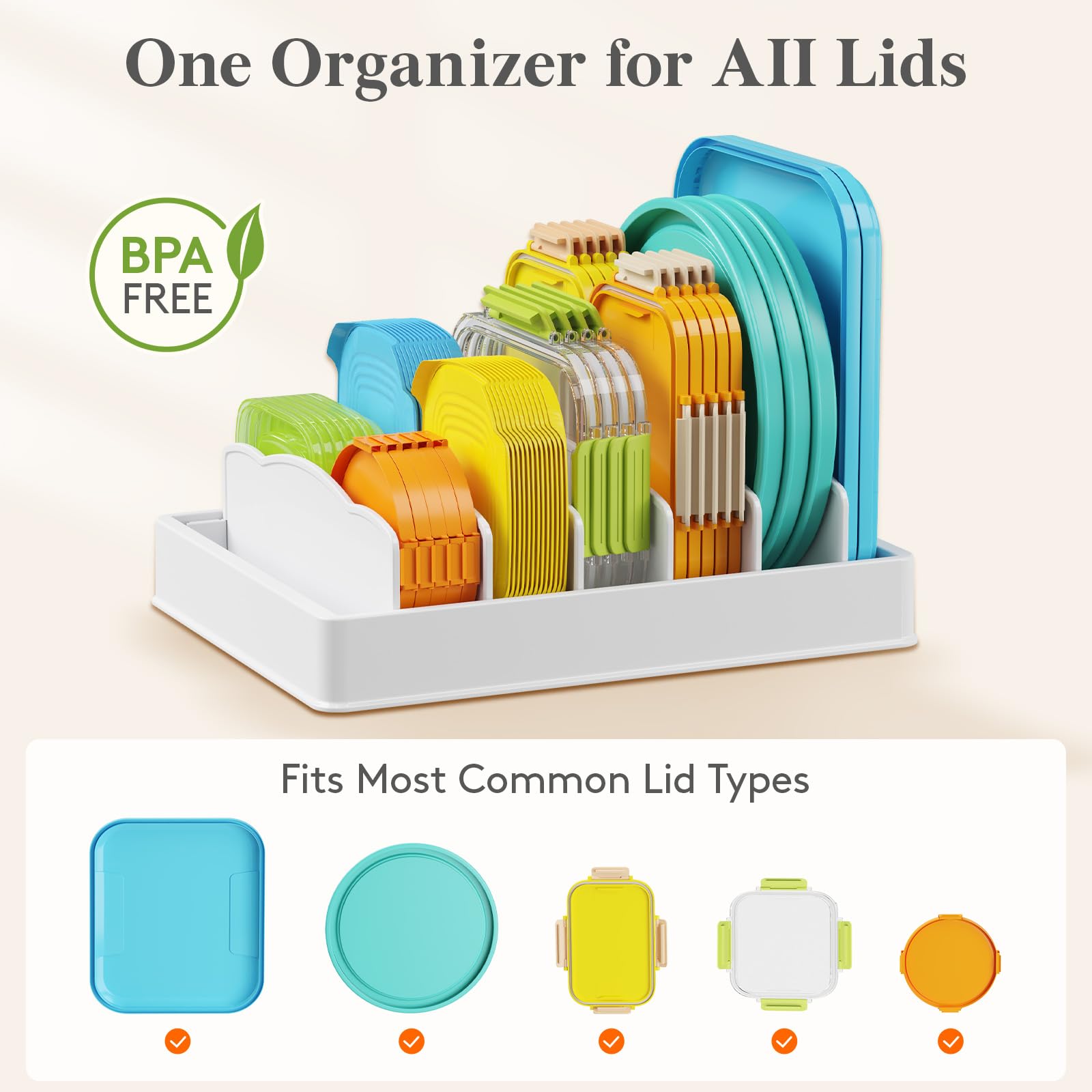 Lifewit organizer with adjustable dividers in different positions for versatility
