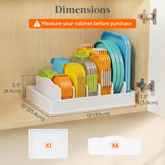 Lifewit organizer holding various container lids and plates for quick access