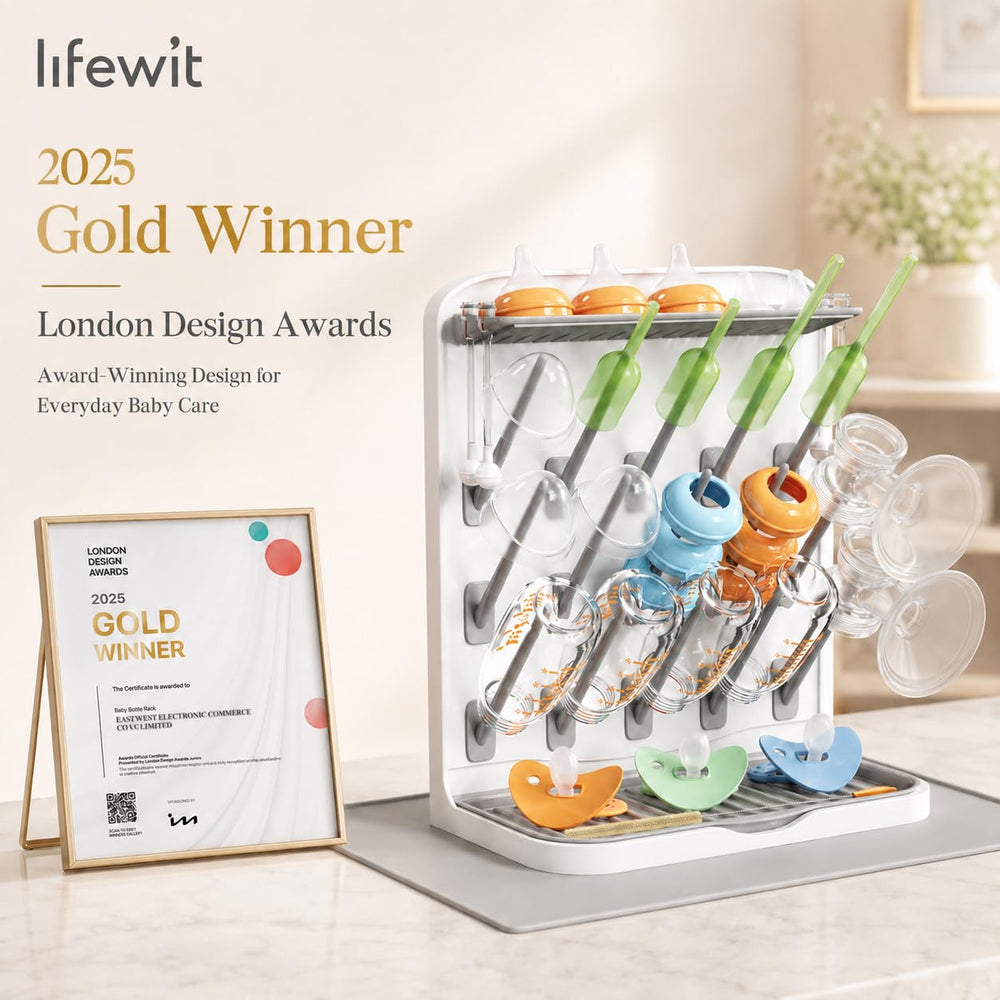 Lifewit removable drain tray close-up collecting water to keep counters dry