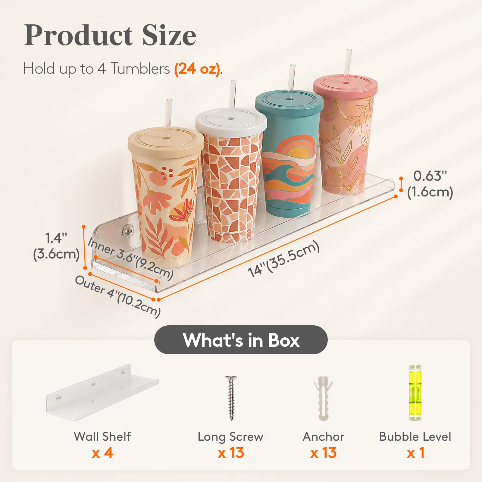 Lifewit shelf mounted in bathroom holding toiletries for organized storage