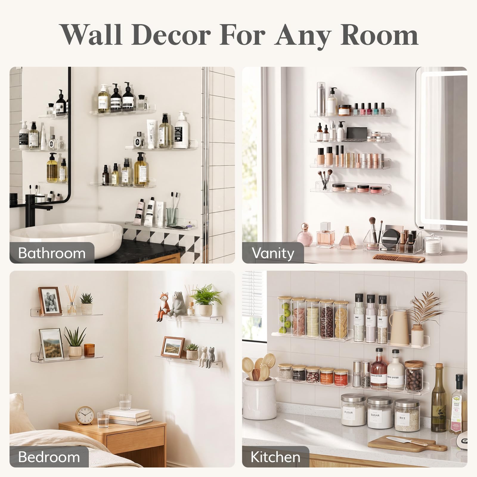 Lifewit staggered shelves in living room showing decorative versatility