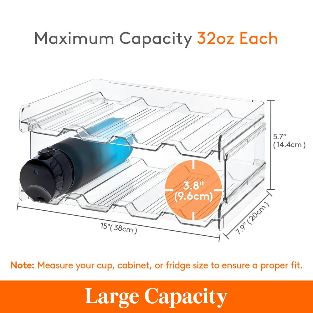 Lifewit side profile of clear tumbler holder maximizing cabinet space
