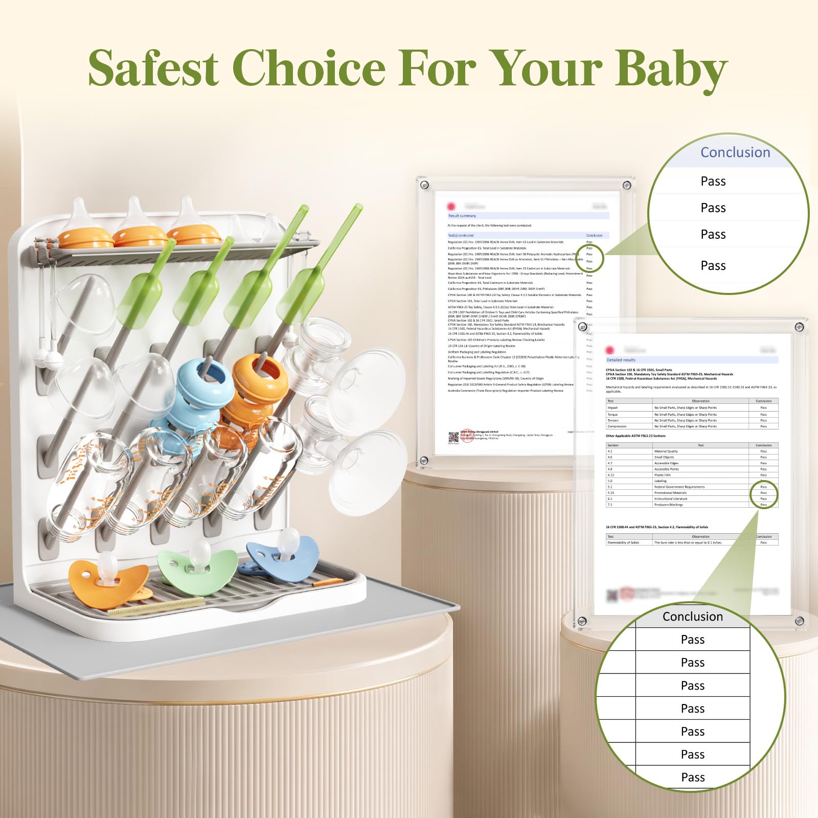 Lifewit side profile with mixed bottle sizes demonstrating space-saving vertical storage