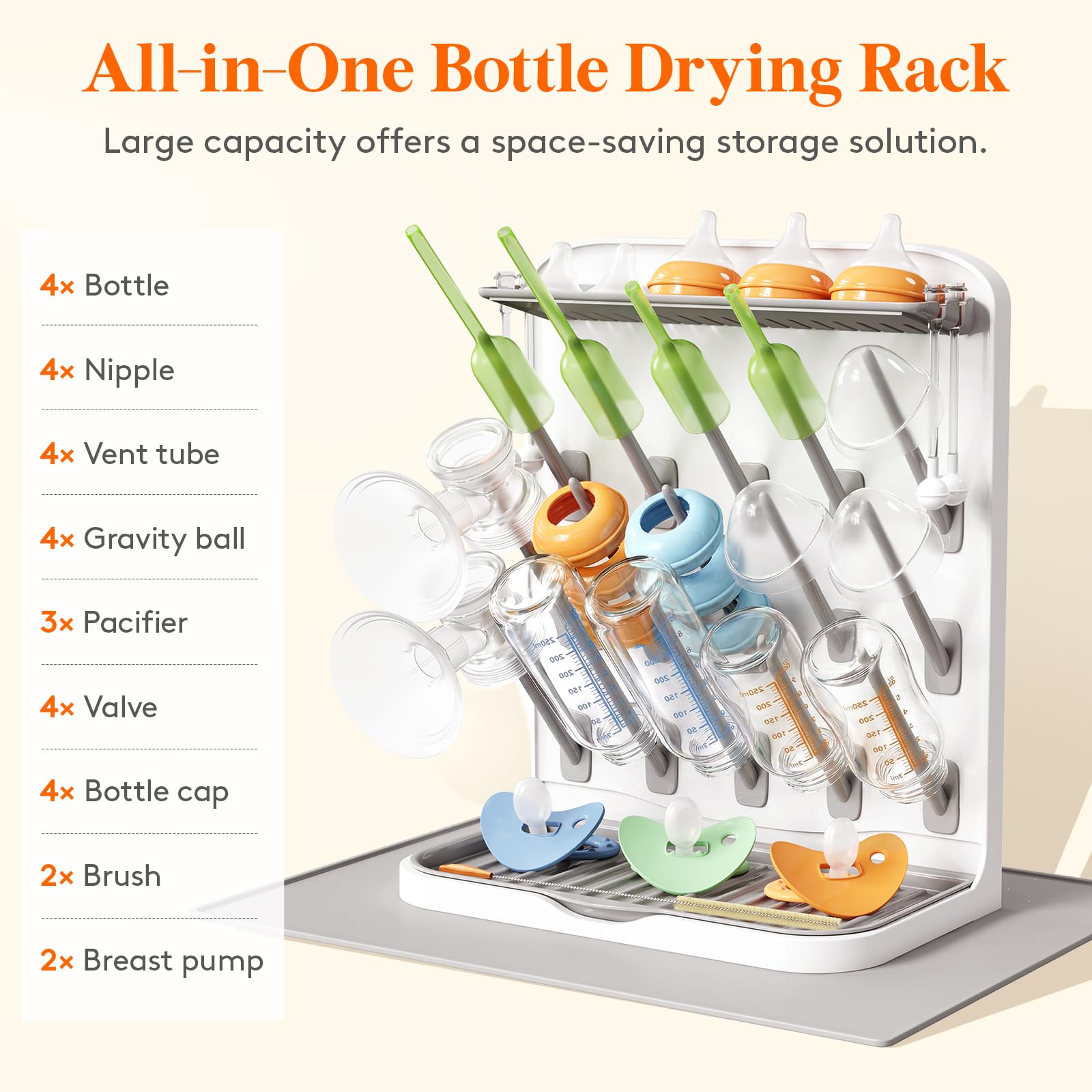 Lifewit close-up of top pacifier tray showing drainage holes for hygienic airflow
