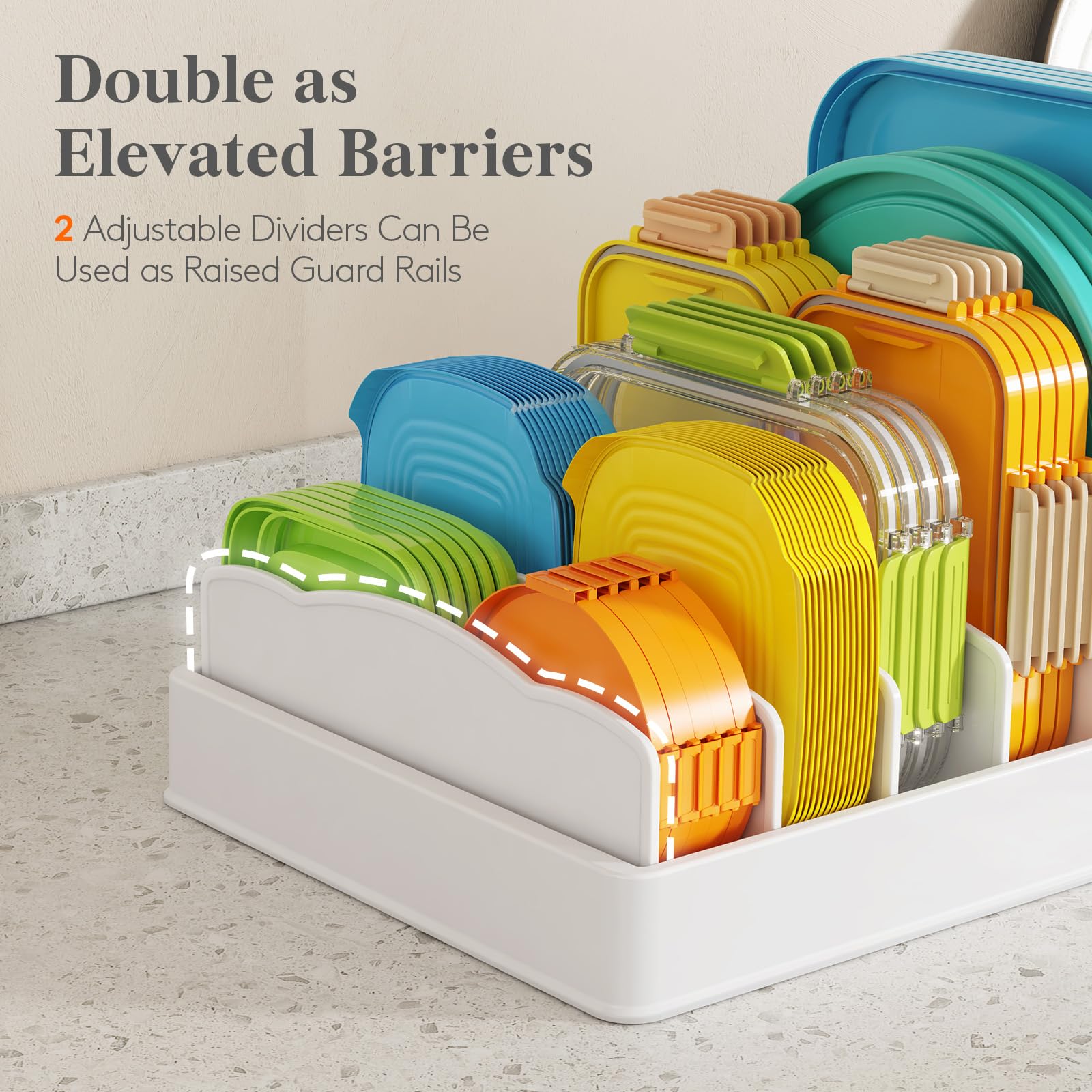 Lifewit holding assorted lids and bowls for quick access benefit