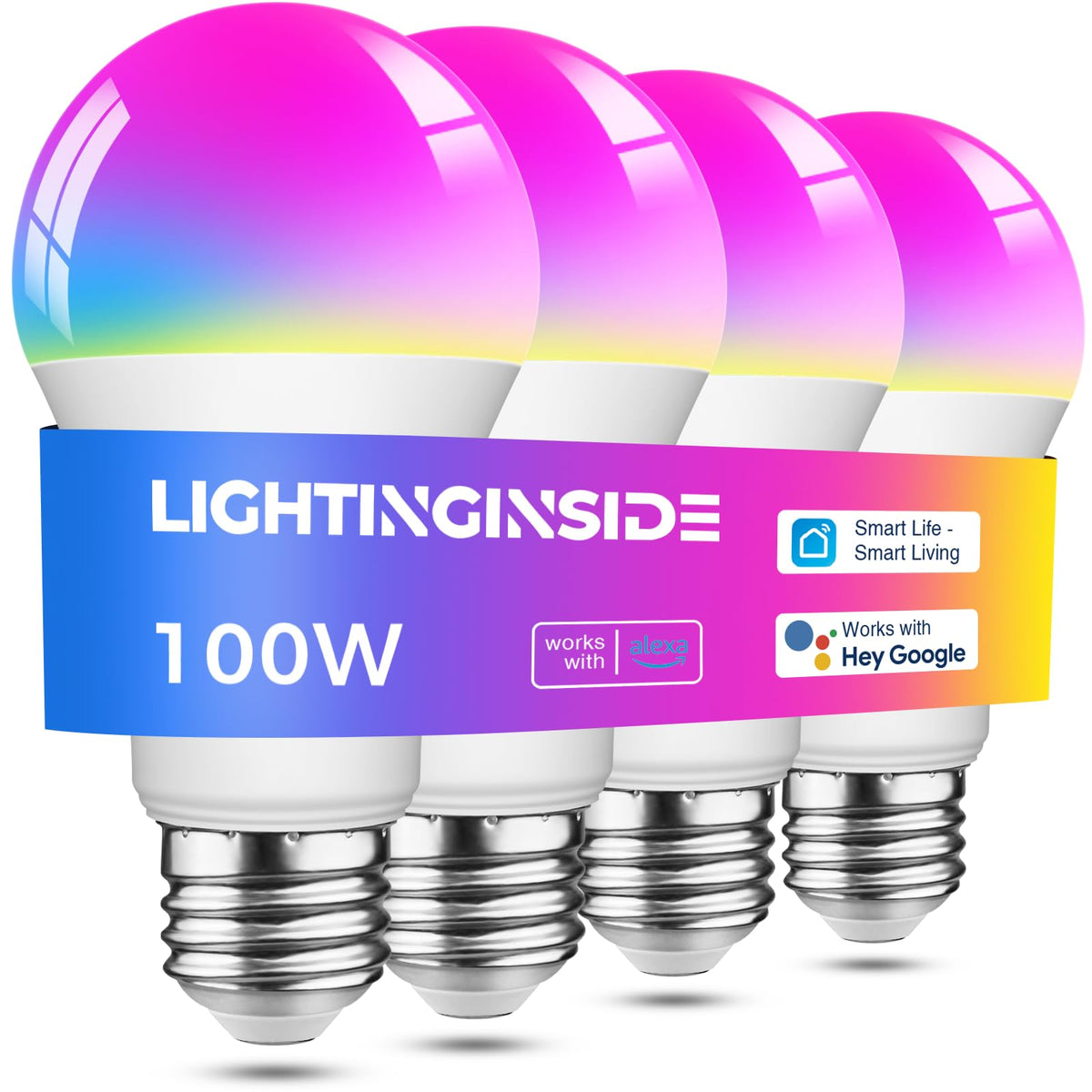 Lightinginside front packaging showing 4PCS smart bulbs and features for easy selection
