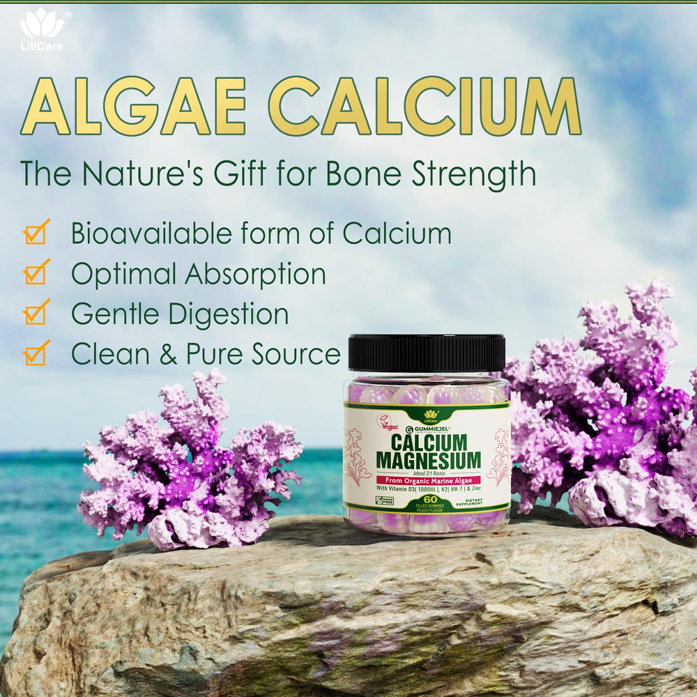 LILICARE nutrition label highlighting calcium, magnesium, D3, K2, zinc