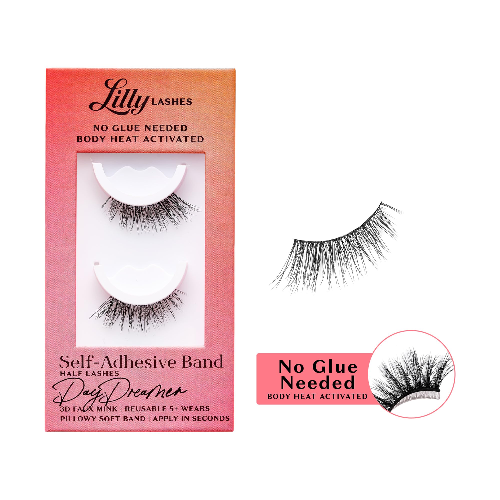 Lilly Lashes DayDreamer front packaging showing style and no-glue benefit