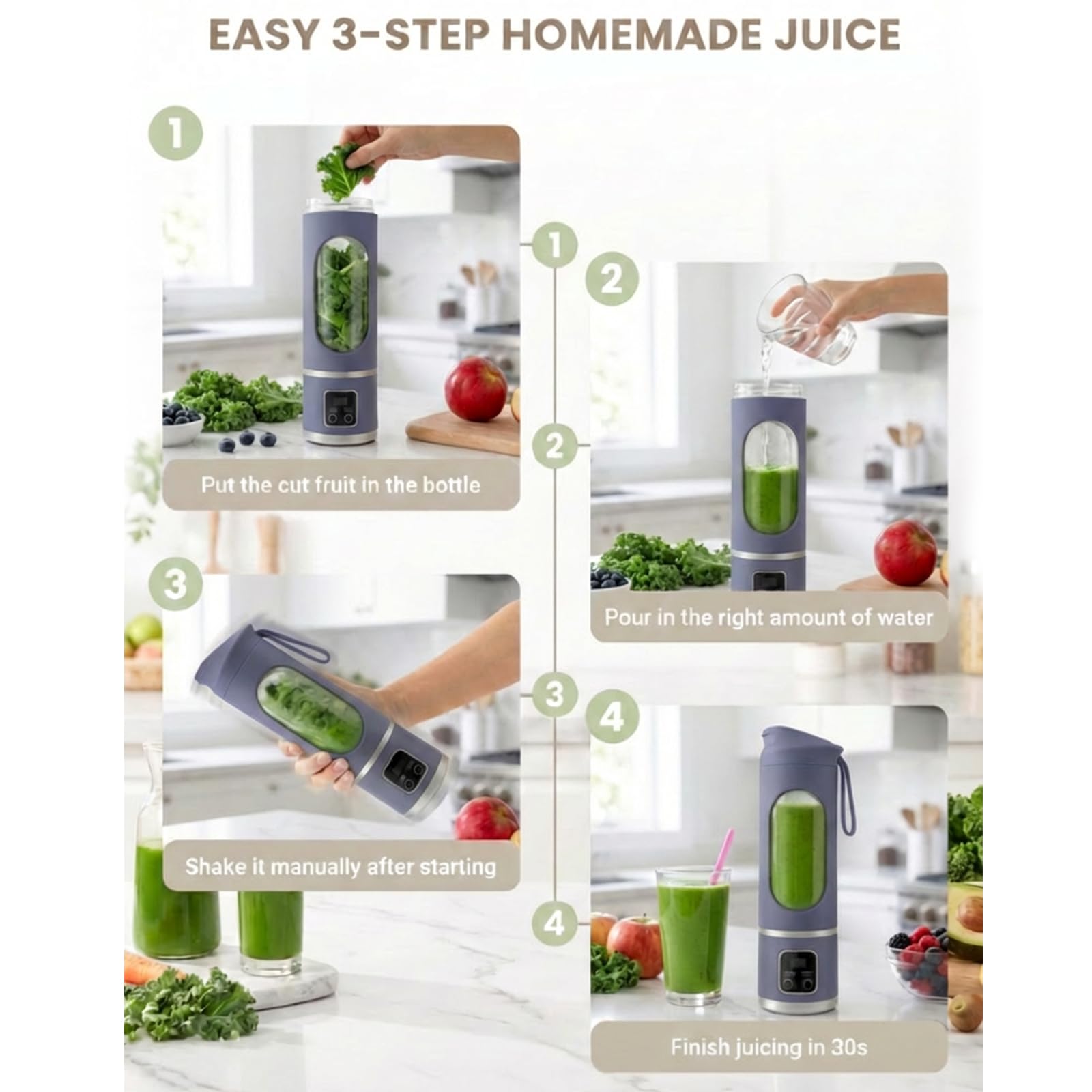 Lilogi smoothie pouring to glass showing smooth texture benefit for drinks