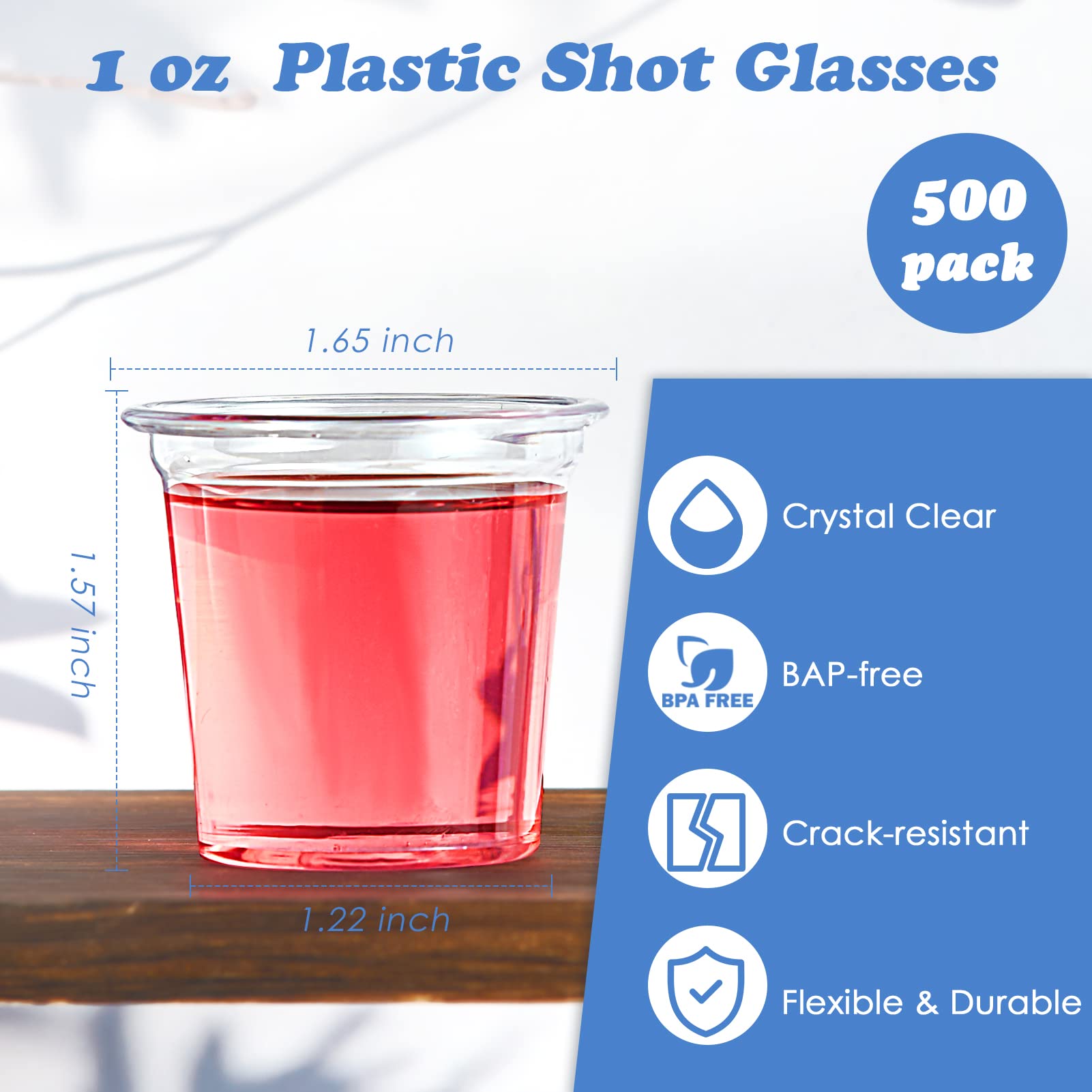 Lilymicky clear 1 oz cups filled with colorful drinks showcasing presentation