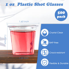 Lilymicky clear 1 oz cups filled with colorful drinks showcasing presentation