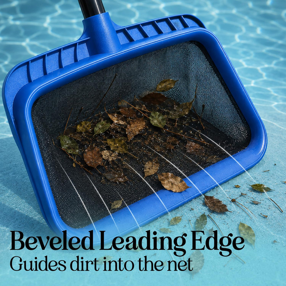 LIME POOL fine mesh closeup capturing small debris for clearer water