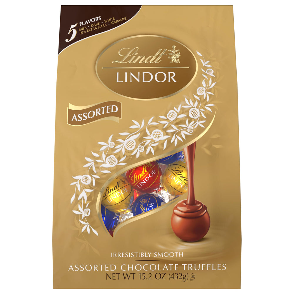 Lindt LINDOR truffles in a gift bowl styled for parties and entertaining