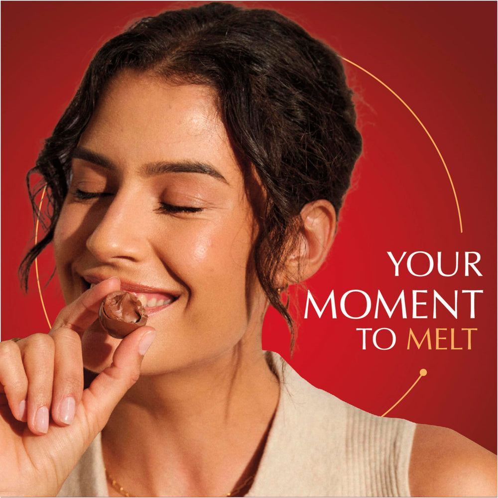 Open Lindt bag spilling truffles showing convenience for serving