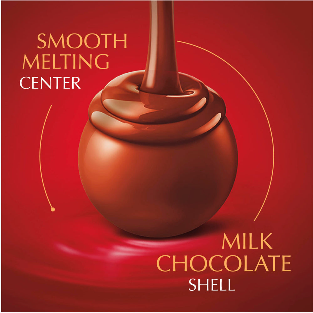 Close-up of a Lindt truffle highlighting smooth shell and premium texture
