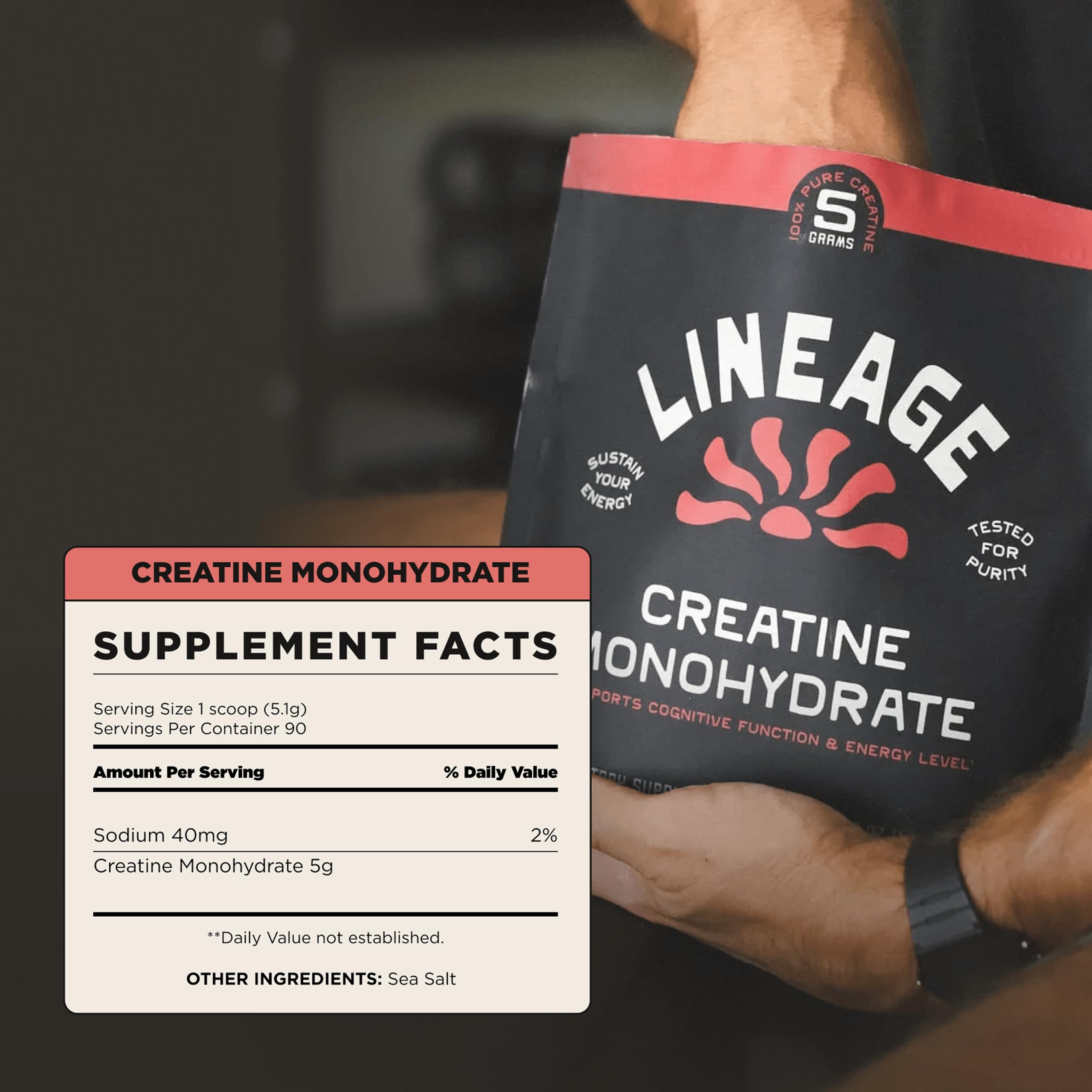 Lineage Provisions supplement facts label illustrating dosage and ingredient transparency