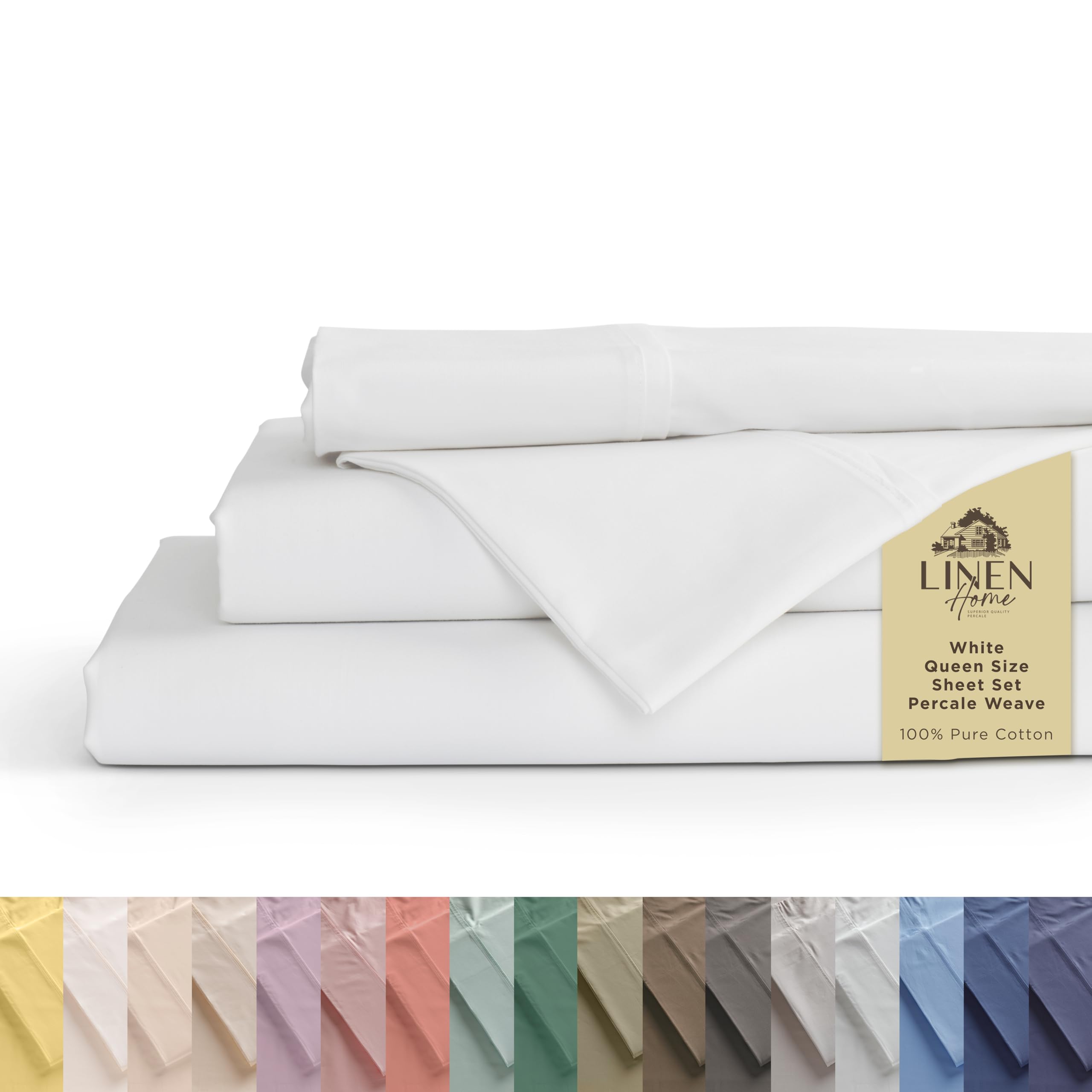 Linen Home front packaging showing queen 4-piece set and clean presentation