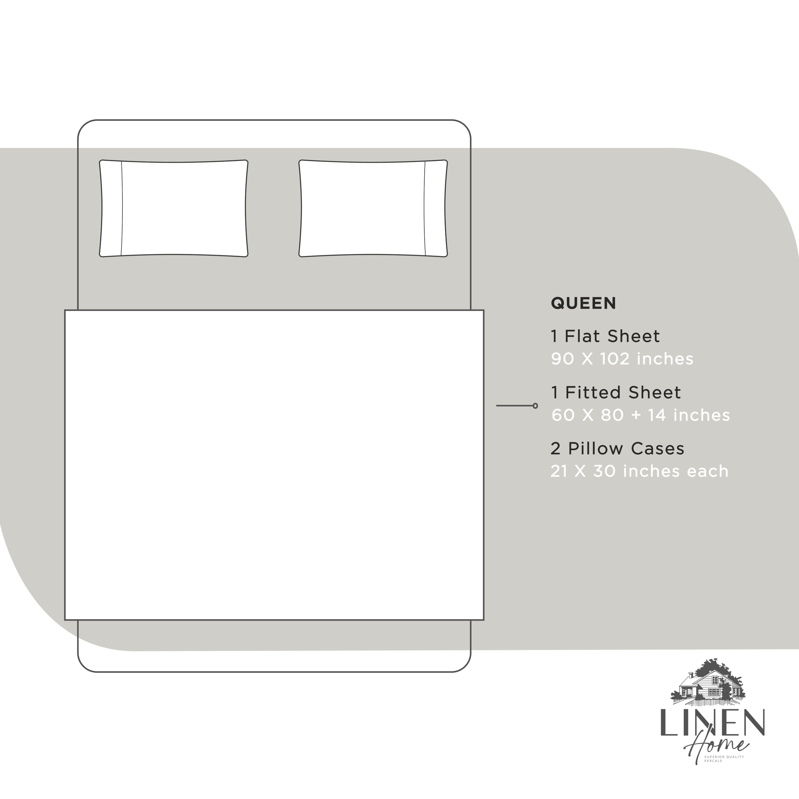 Linen Home folded sheet next to ruler for size and scale clarity