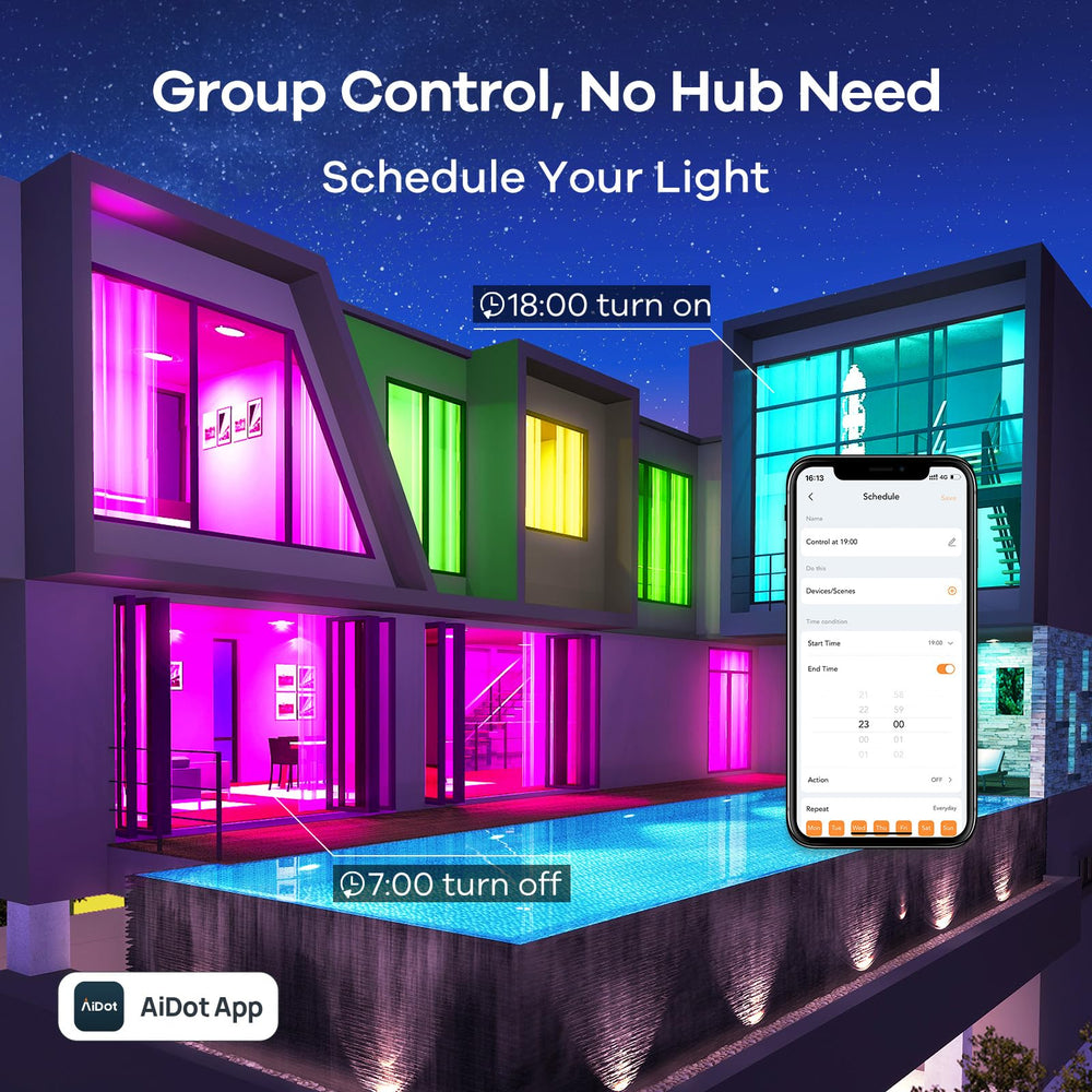 Linkind bulbs creating vivid party light effects to boost atmosphere