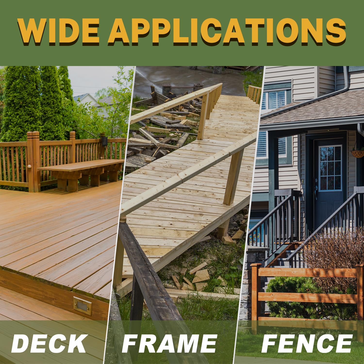 LIONMAX screws used in an outdoor deck build demonstrating weather-ready finish