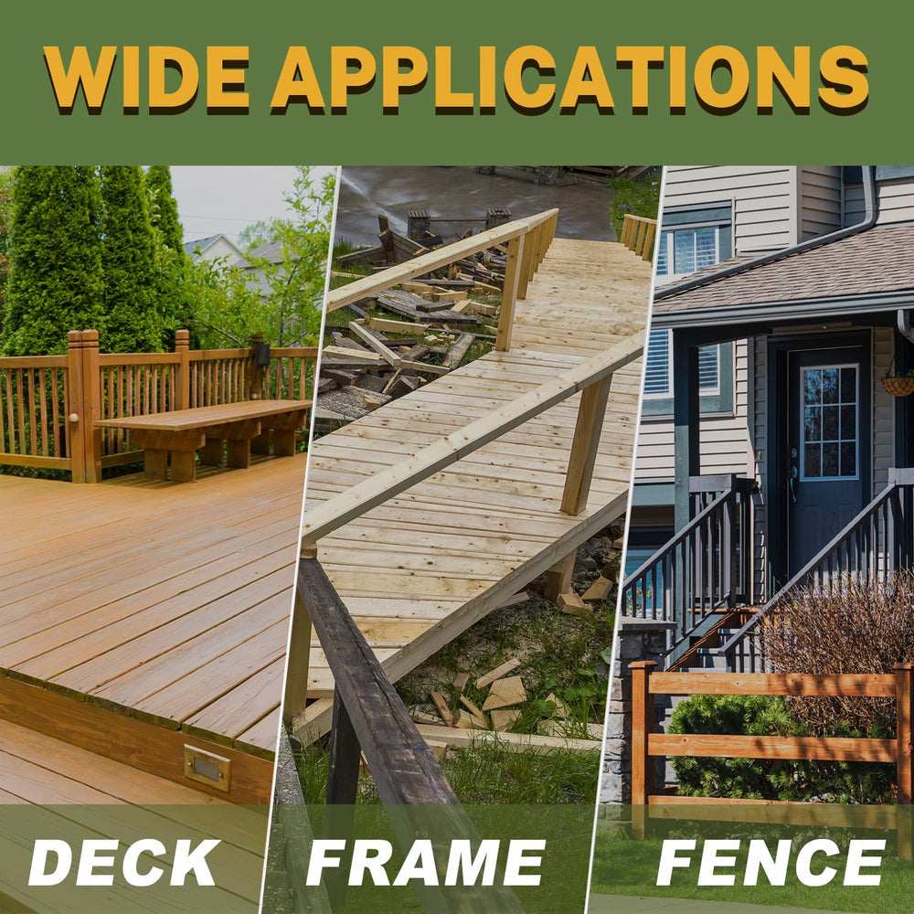 LIONMAX screws used in an outdoor deck build demonstrating weather-ready finish