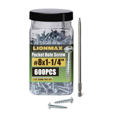 LIONMAX front packaging showing 600 screws and included bit for organization