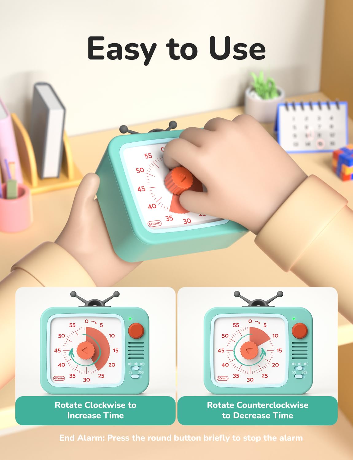 LIORQUE timer used by a teacher with students, encouraging independent task completion