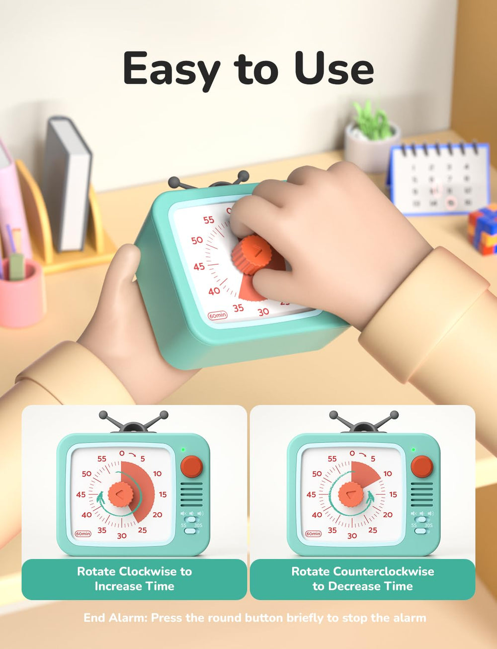 LIORQUE timer used by a teacher with students, encouraging independent task completion