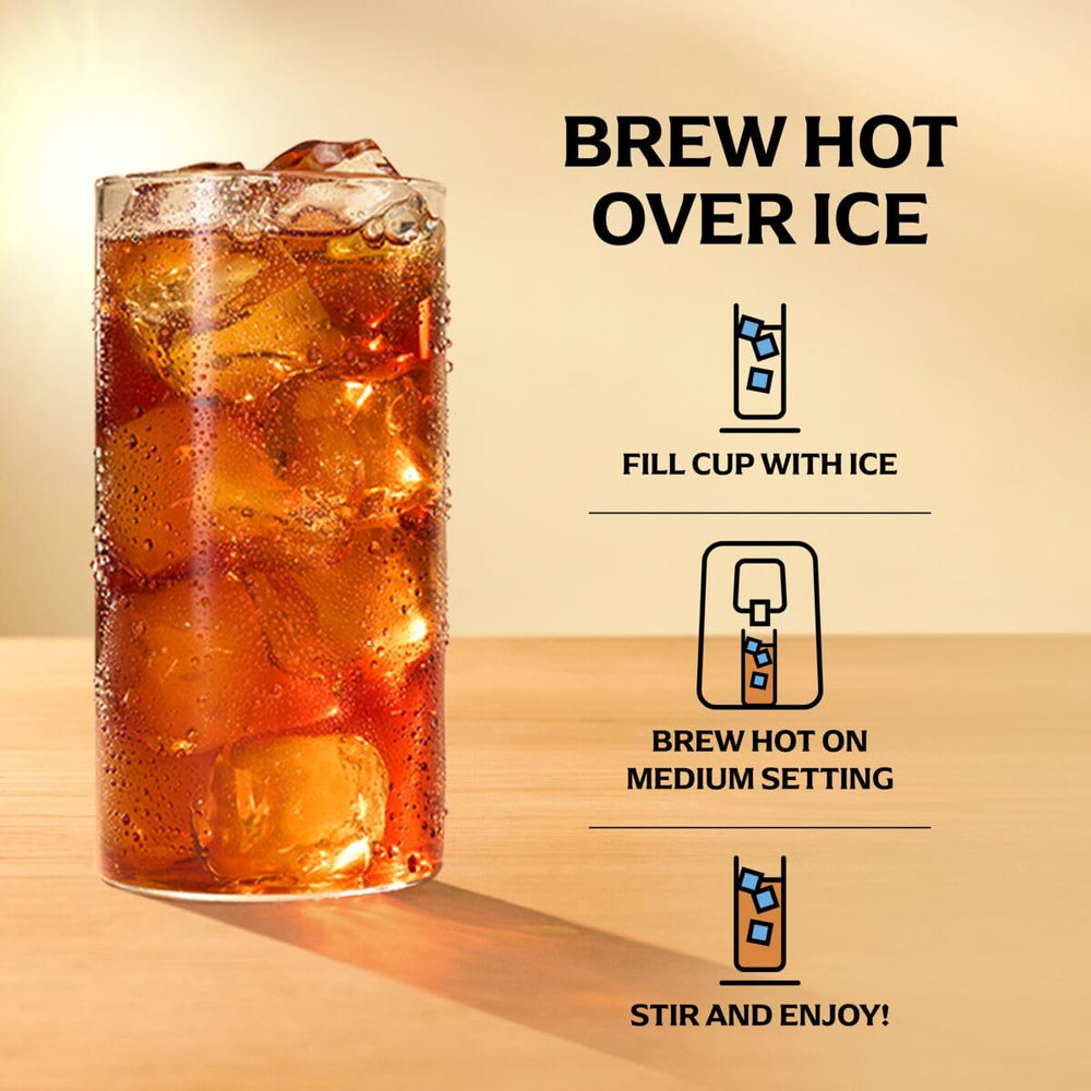 Finished Lipton sweet iced tea pouring into a clear glass for refreshment