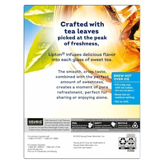 Bottom label showing Lipton sustainability mark and sourcing benefit