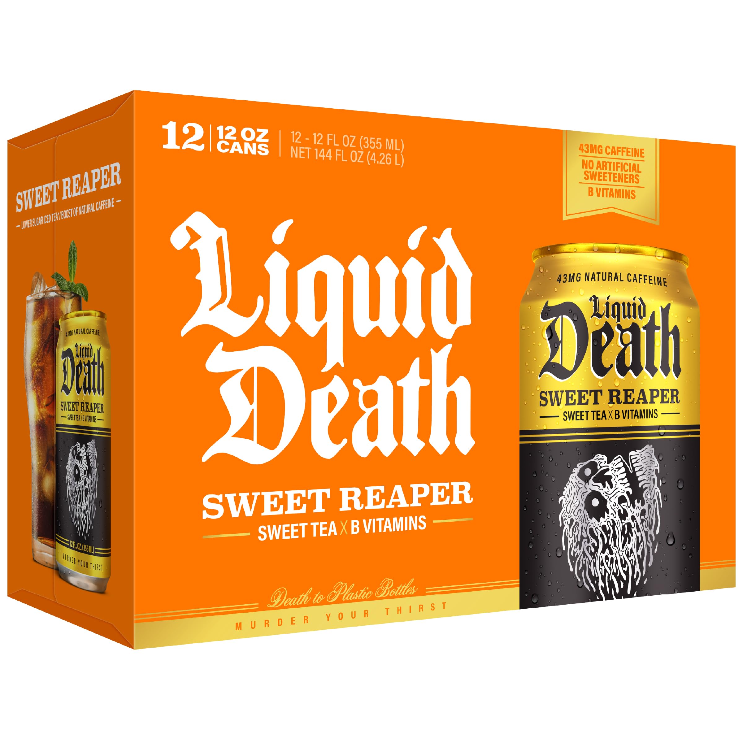 Liquid Death twelve-pack stacked to show convenient multipack storage
