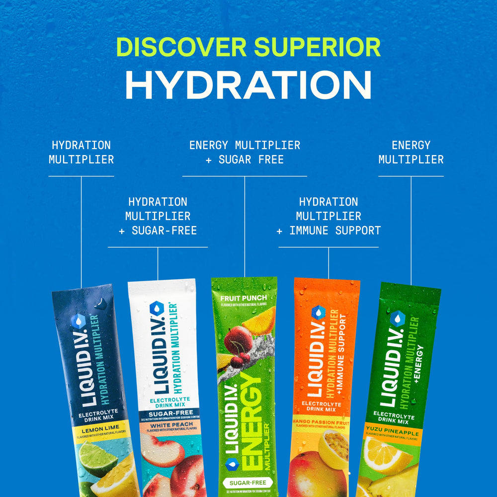 Liquid I.V. Lychee fruit beside packet conveying flavor inspiration and refreshment