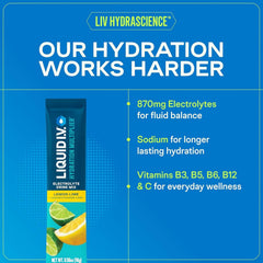 Liquid I.V. powder close-up illustrating fine texture for quick dissolution