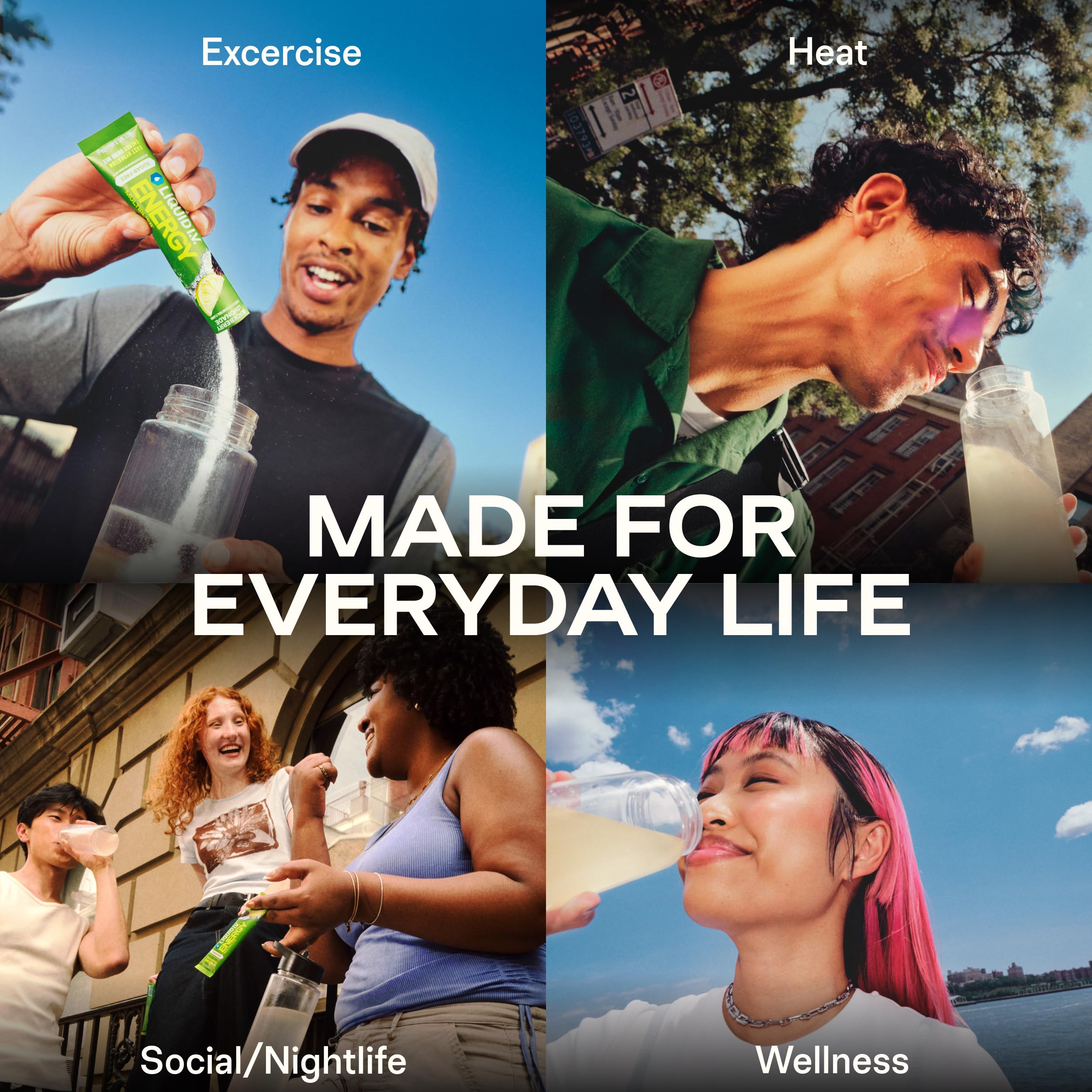 Liquid I.V. Strawberry Kiwi nutrition label focusing on caffeine and electrolyte details