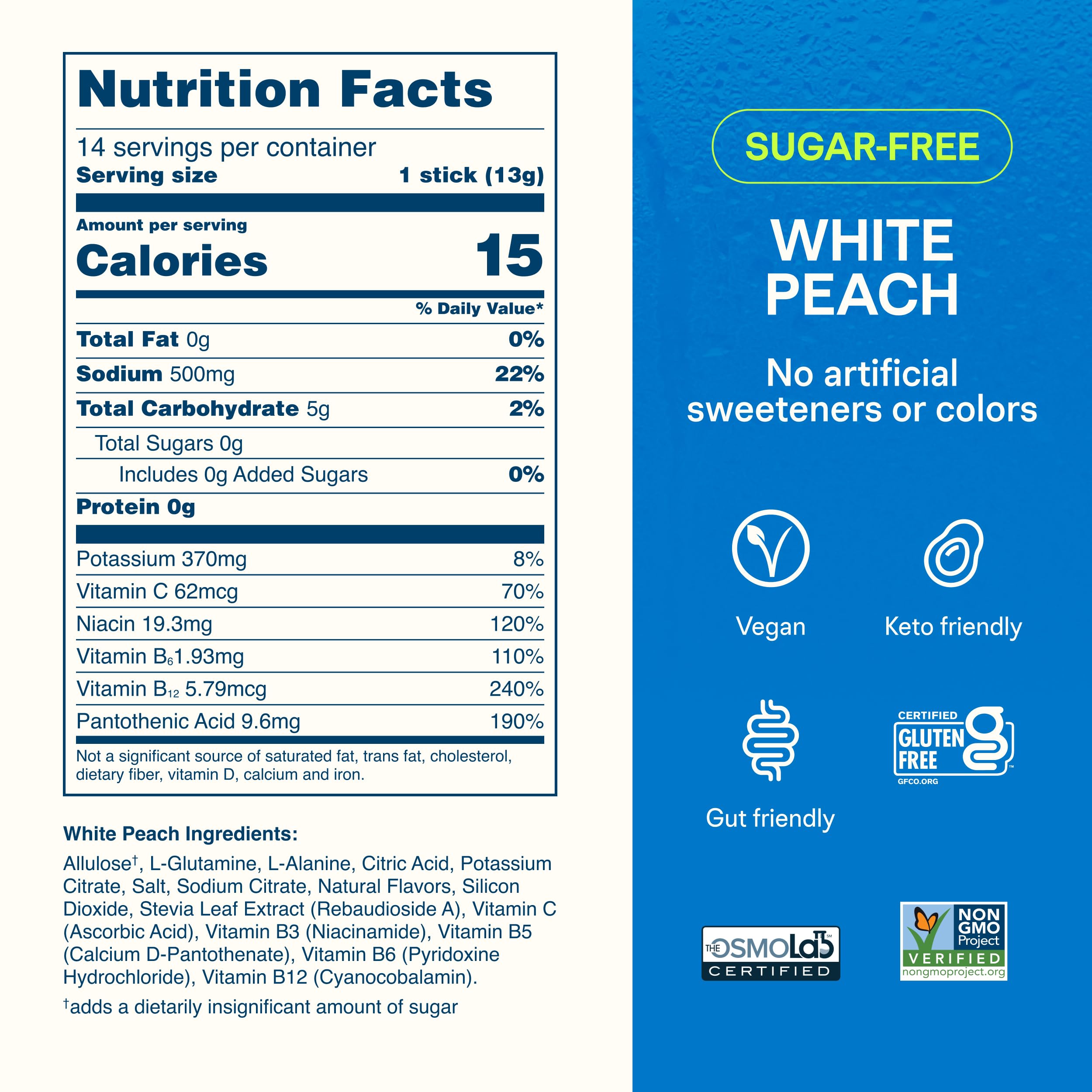 Liquid I.V. nutrition label close-up showing vitamins and ingredient clarity