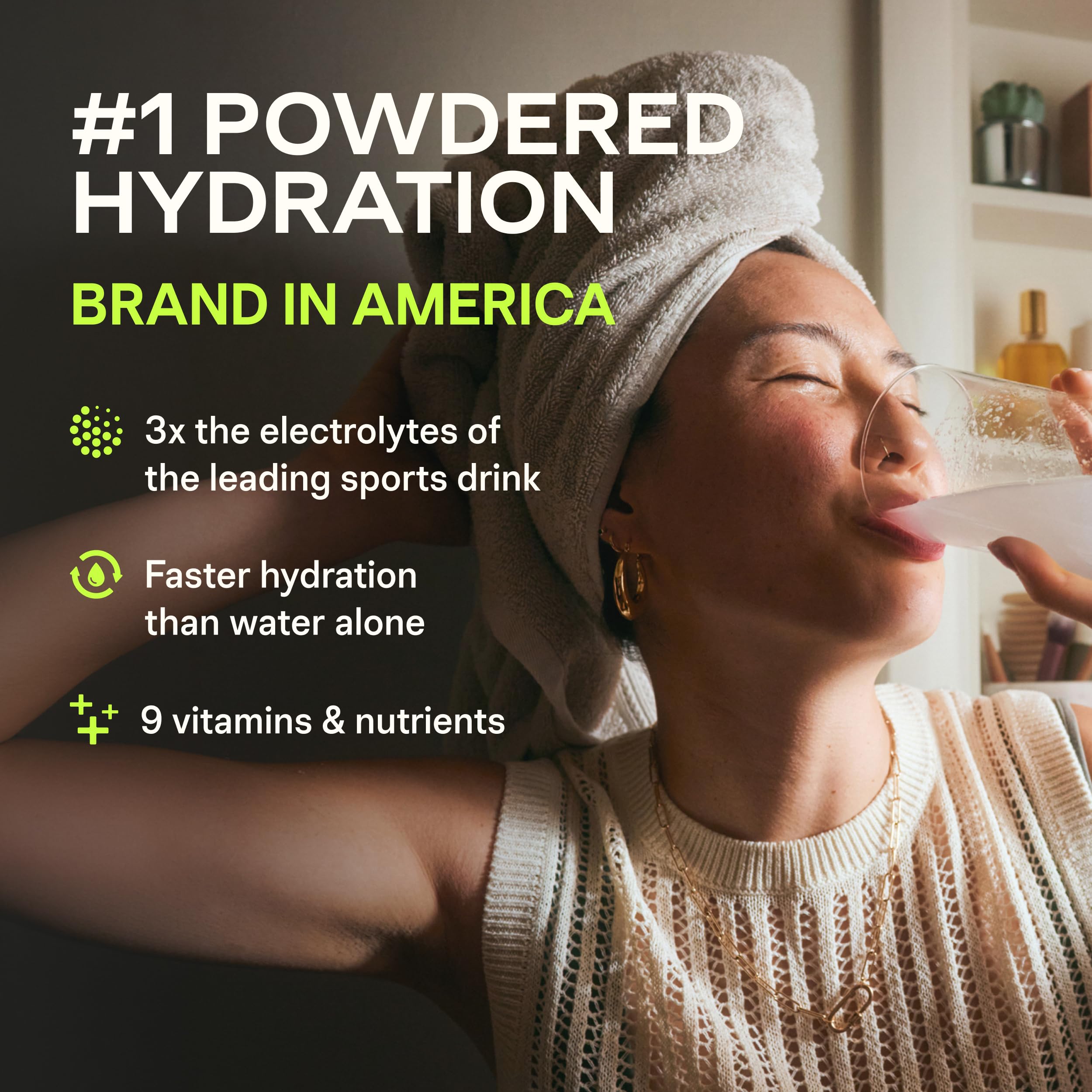 Liquid I.V. powder pouring into water showing quick dissolution benefit