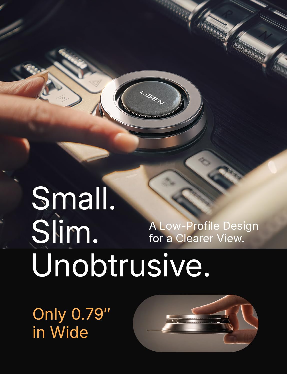 LISEN magnetic pad with included metal ring showing universal phone compatibility