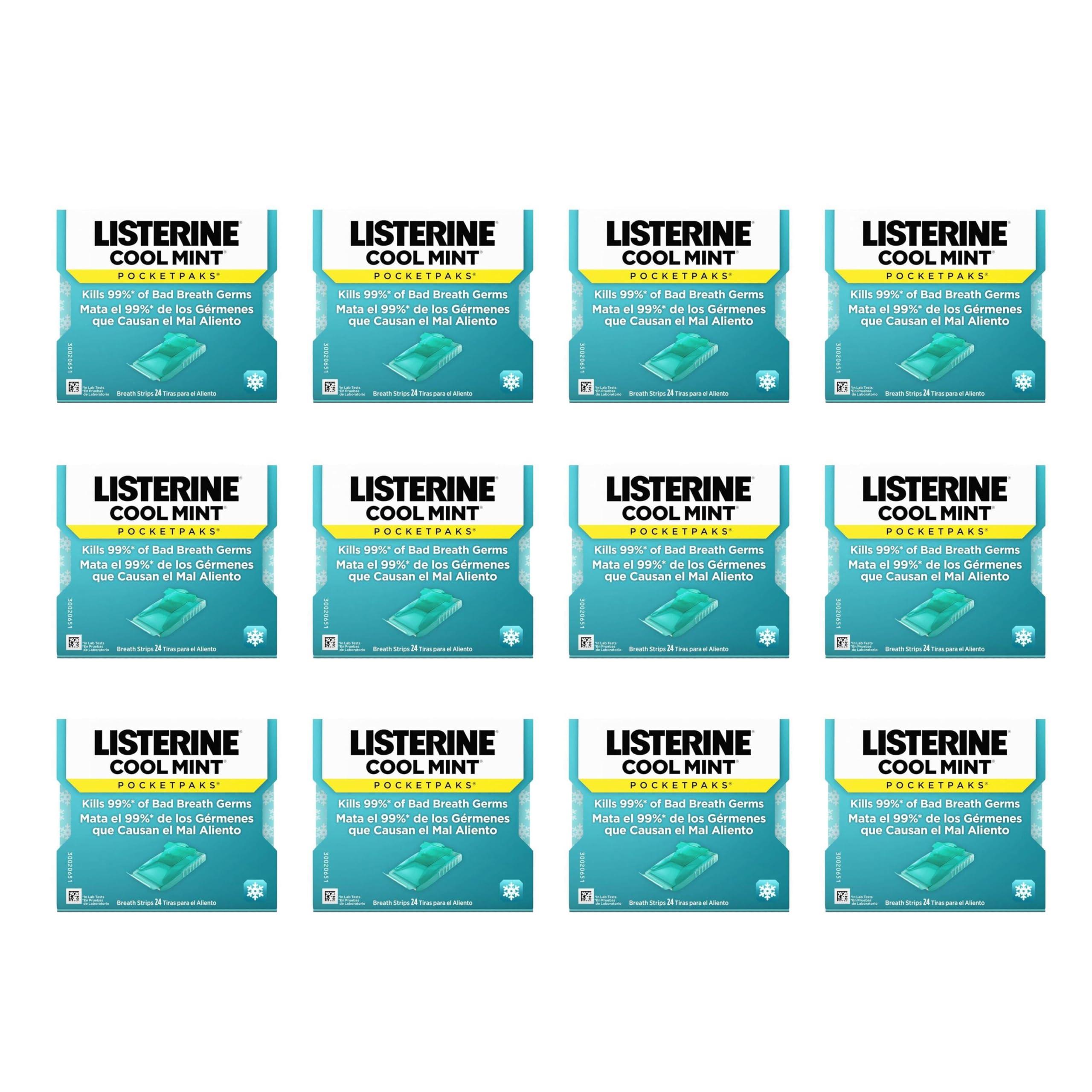 Listerine PocketPaks front packaging showing brand and cool mint freshness
