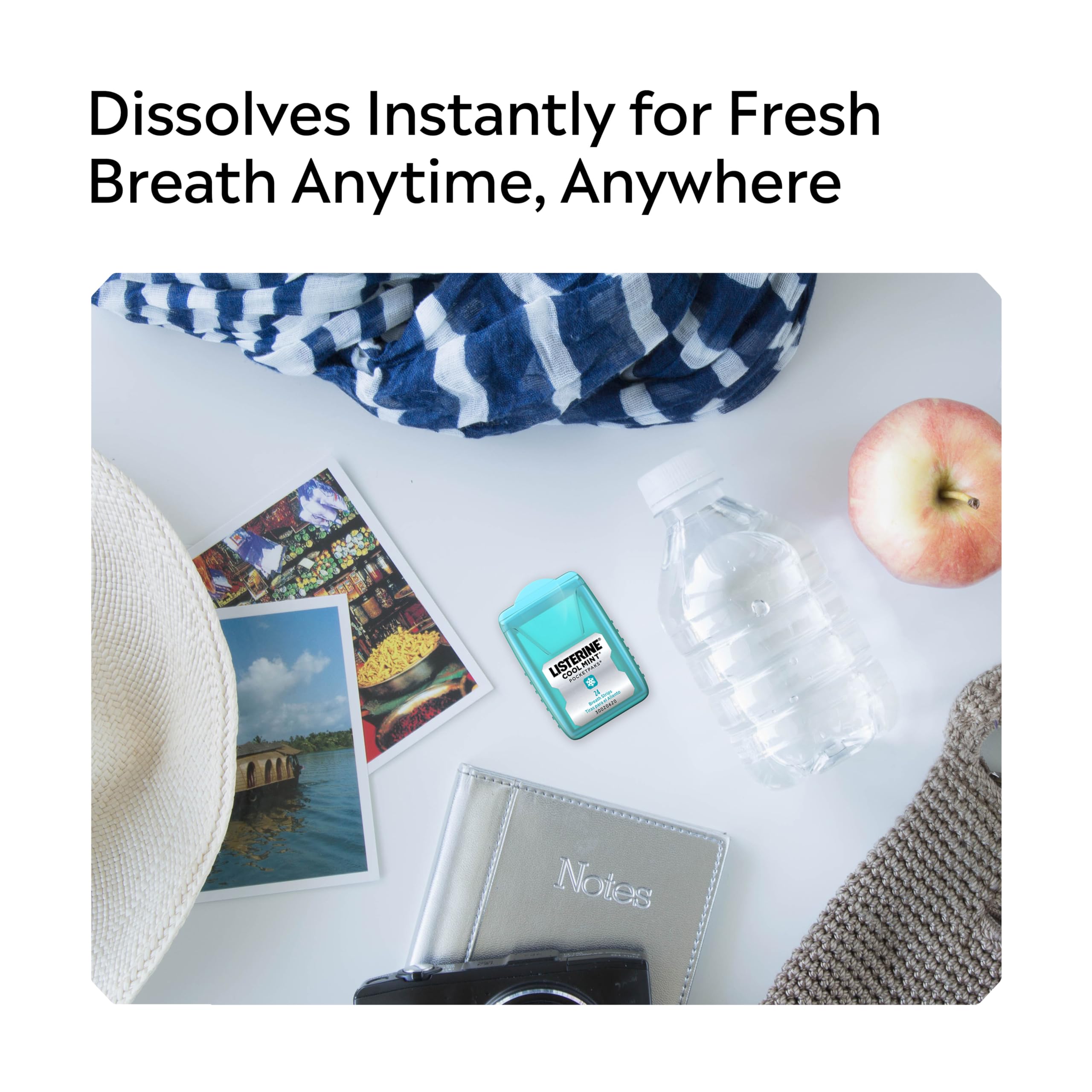 Listerine PocketPaks in a travel kit demonstrating on-the-go breath care