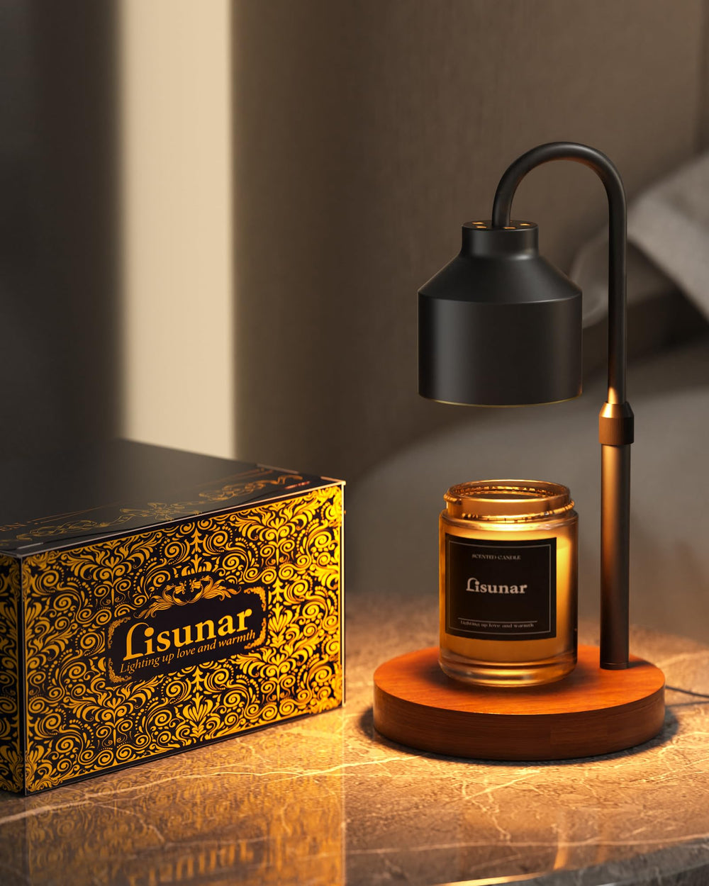 LISUNAR lamp in elegant packaging ready as a thoughtful housewarming or birthday gift