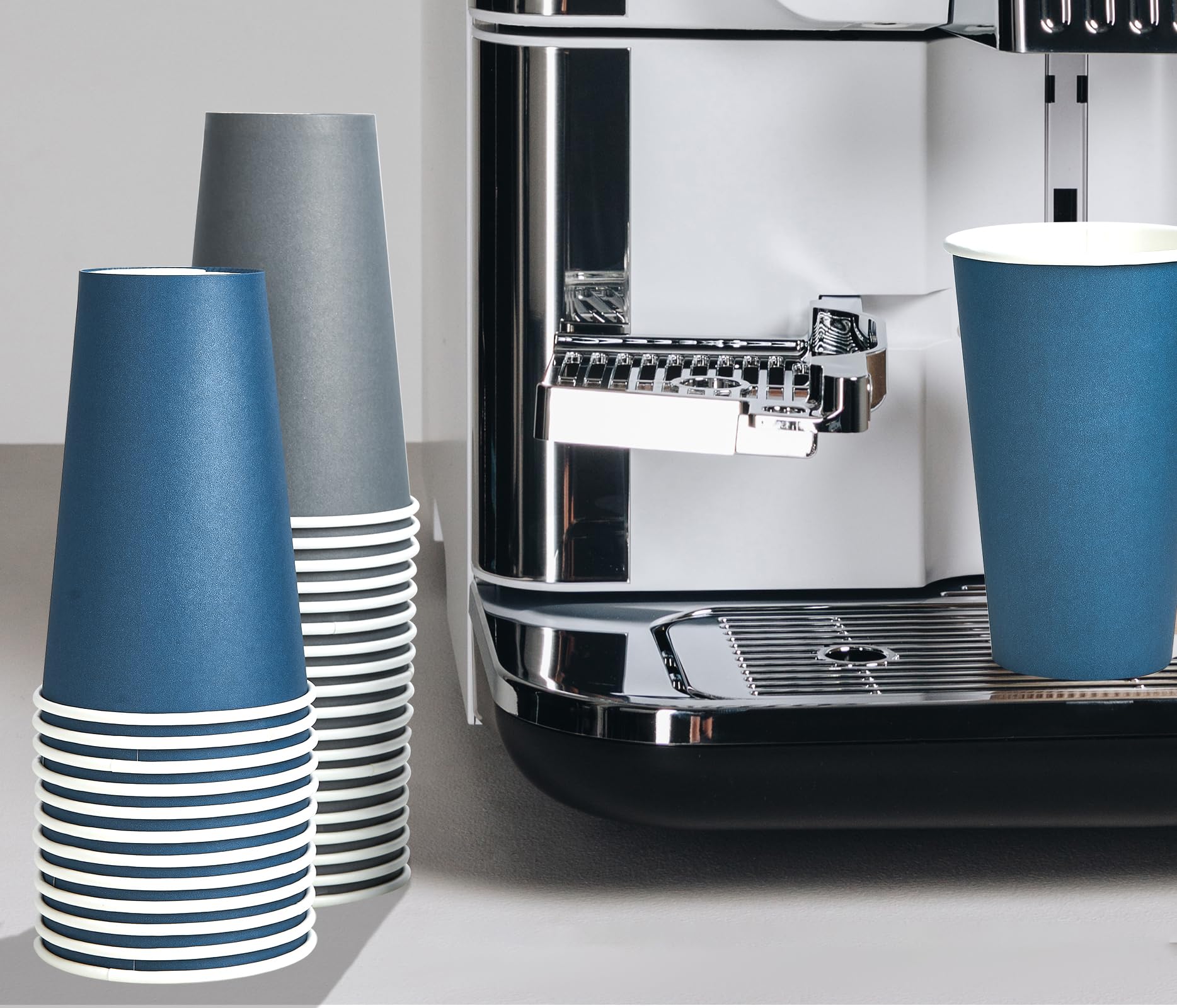 LITOPAK 16 oz cup next to ceramic mug showing real-world scale