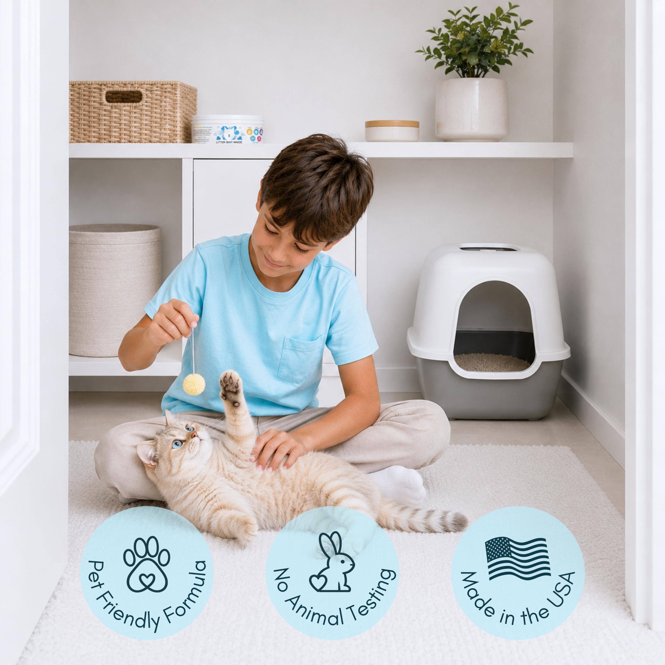 Litter Box Magic with ruler size comparison for placement planning