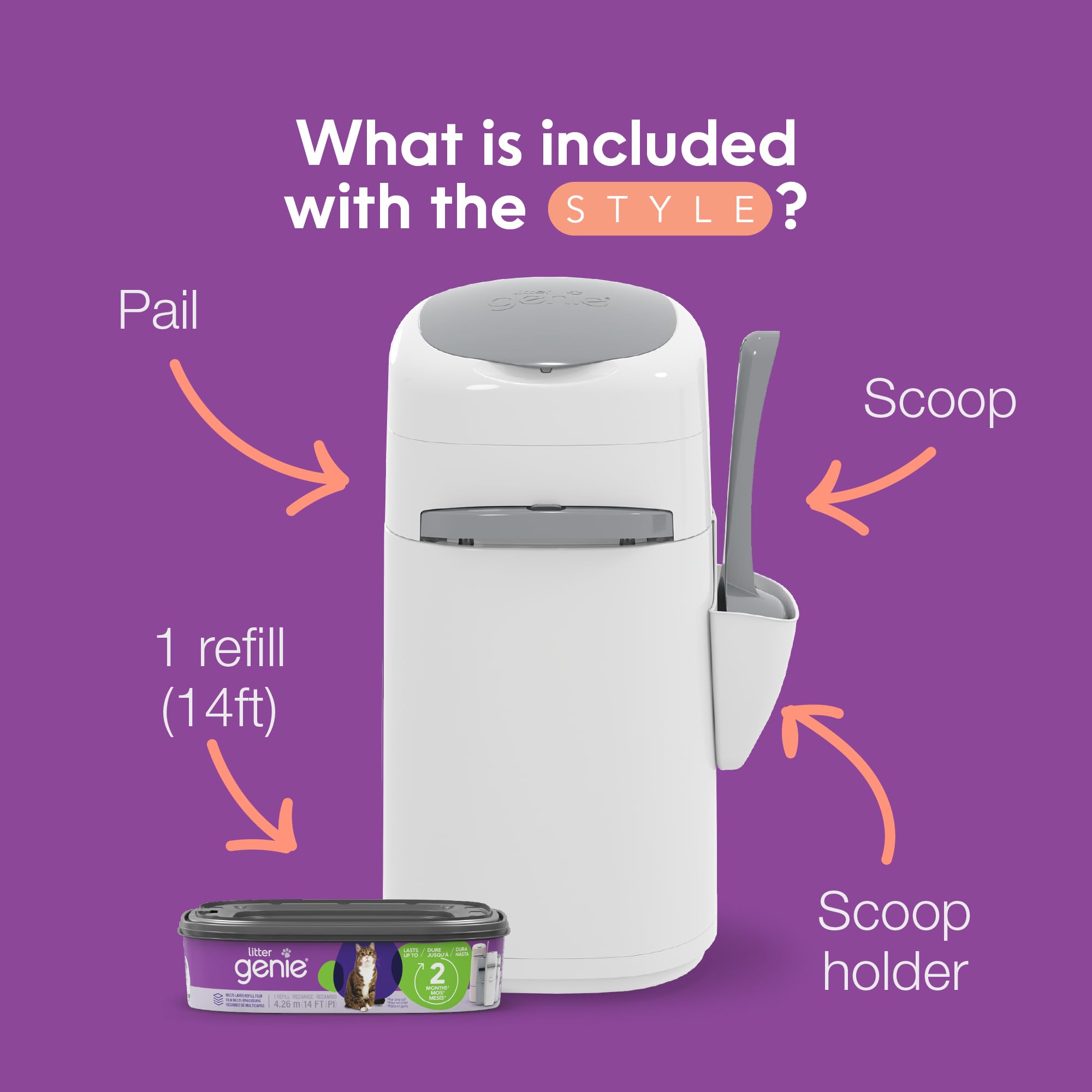 Litter Genie lid open action demonstrating quick drop-and-seal disposal benefit