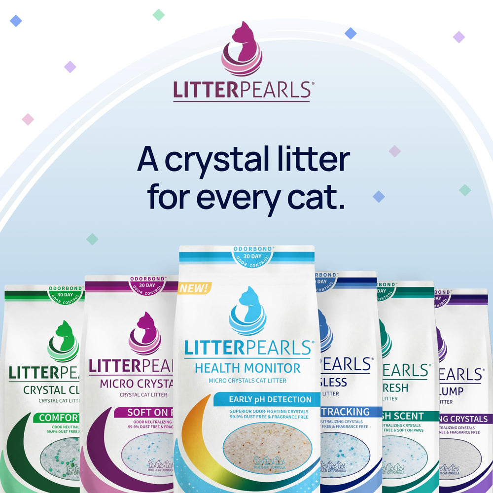 Litter Pearls placed in bathroom setting showing low-dust clean look
