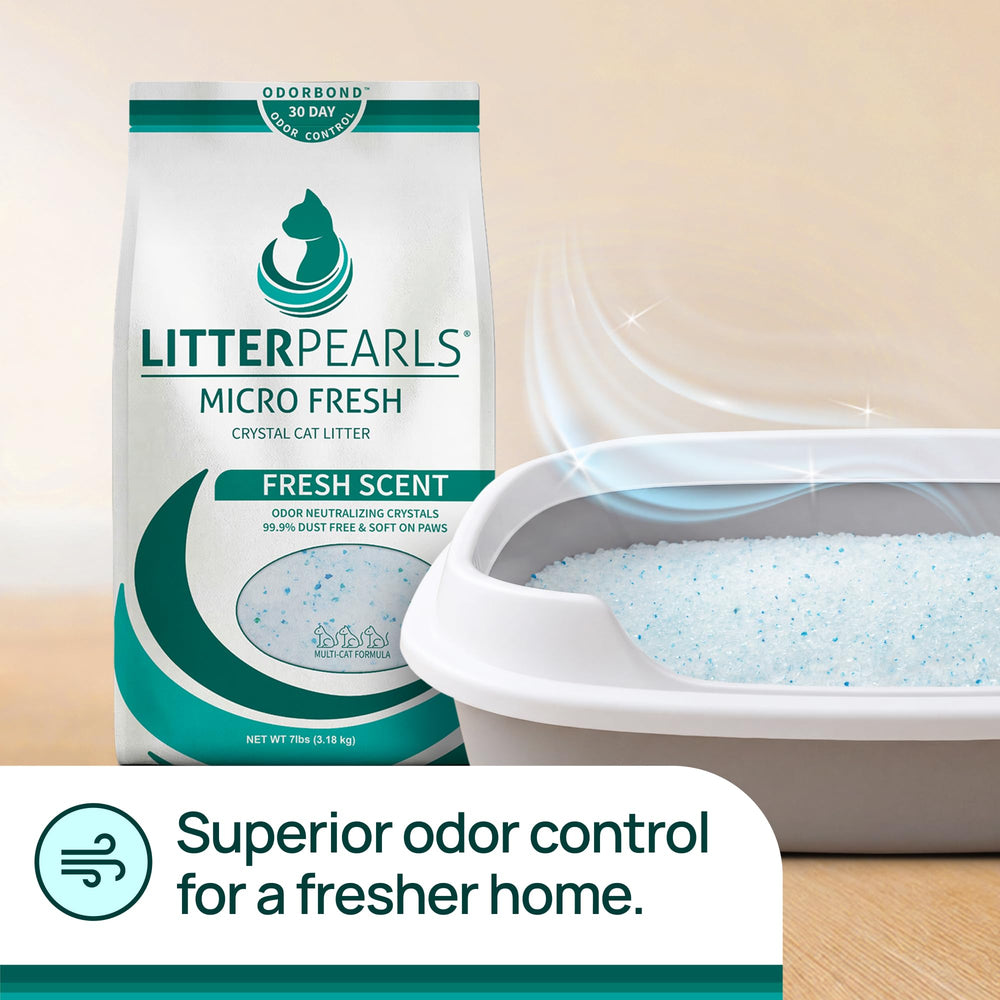 Litter Pearls texture under paw showing soft, gentle feel for cats