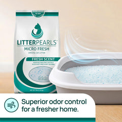 Litter Pearls texture under paw showing soft, gentle feel for cats