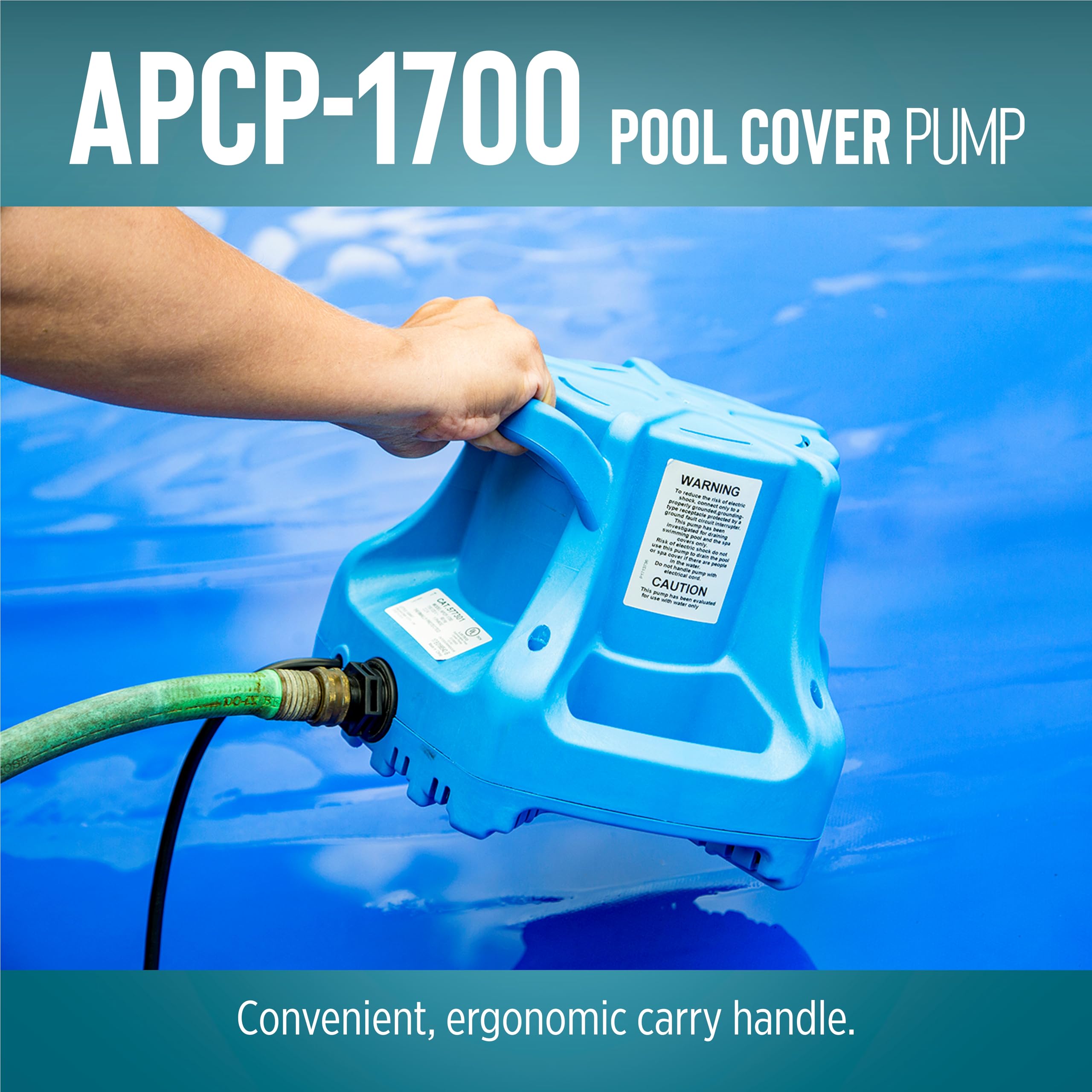 Little Giant in use on a pool cover demonstrating fast water removal