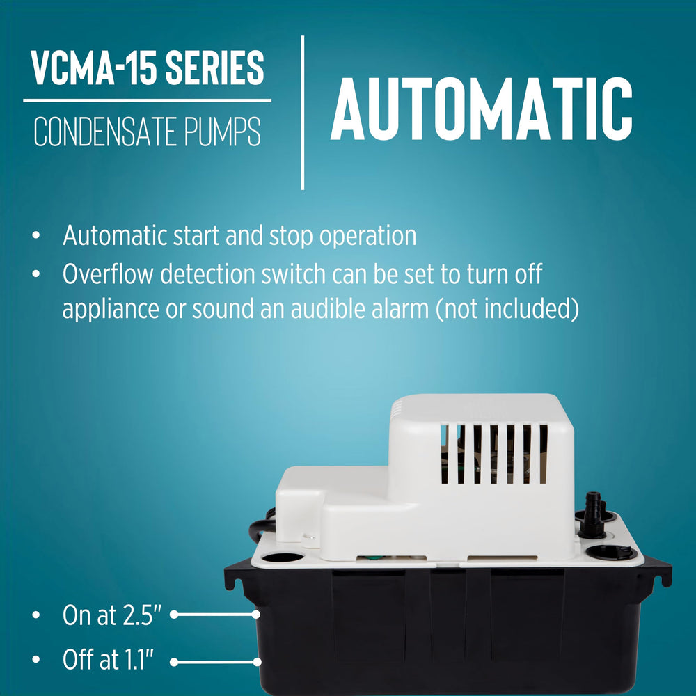 Little Giant overflow switch terminal view enabling automatic shutdown or alarm